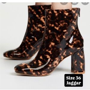 JAGGAR Tortoise Shell Ankle Booties